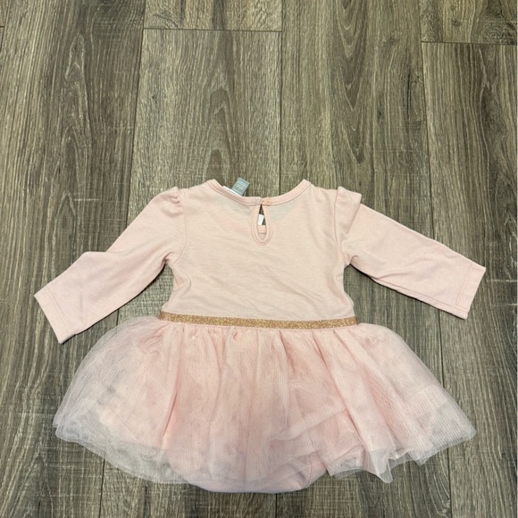 NWT Children's Place Girls Pink Gold Foil Heart Tutu Bodysuit Dress 3-6 Months - Picture 3 of 4